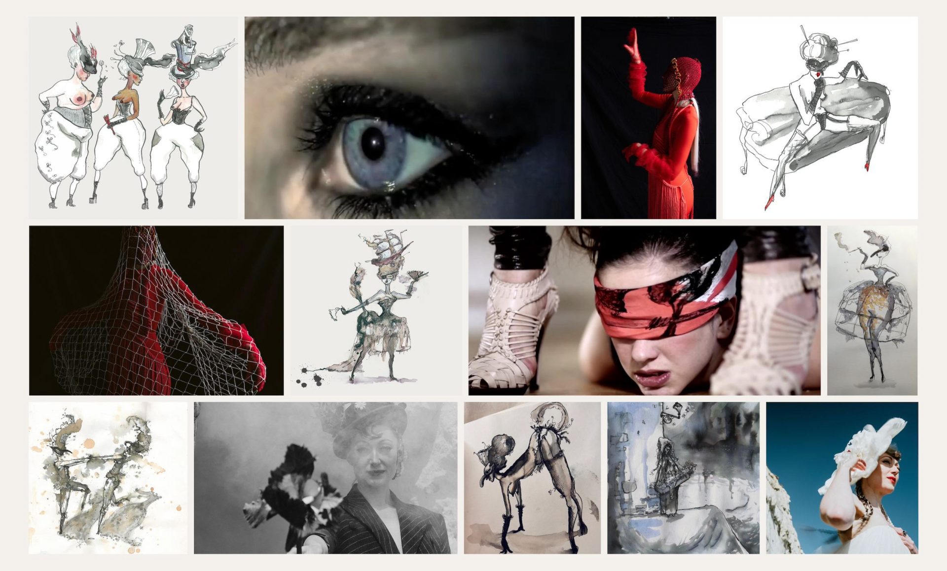 A selection of visual elements from Ali Mapletoft Artist